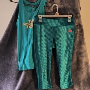 The North Face Teal Tank and Leggings Set